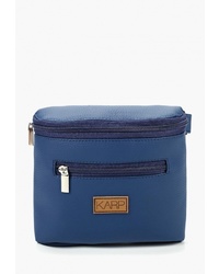 Синяя кожаная поясная сумка от Karp
