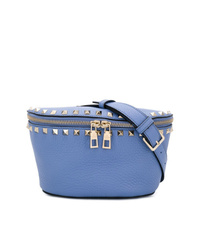 Синяя кожаная поясная сумка от Valentino