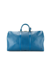 Женская синяя кожаная спортивная сумка от Louis Vuitton Vintage