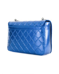 Синяя кожаная стеганая сумка через плечо от Love Moschino