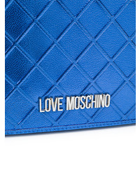 Синяя кожаная стеганая сумка через плечо от Love Moschino
