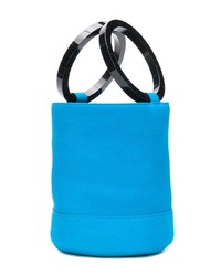 Синяя кожаная сумка-мешок от Simon Miller