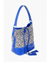 Синяя кожаная сумка-мешок от Dispacci