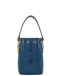 Синяя кожаная сумка-мешок от Fendi