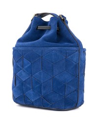 Синяя кожаная сумка-мешок от Welden