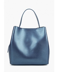 Синяя кожаная сумка-мешок от LAMANIA