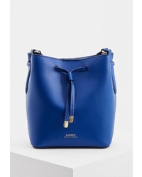 Синяя кожаная сумка-мешок от Lauren Ralph Lauren