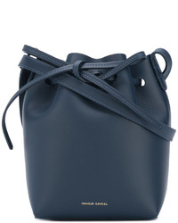 Синяя кожаная сумка-мешок от Mansur Gavriel