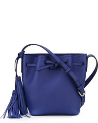 Синяя кожаная сумка-мешок от Polo Ralph Lauren