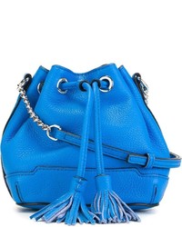 Синяя кожаная сумка-мешок от Rebecca Minkoff