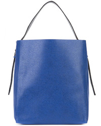 Синяя кожаная сумка-мешок от Valextra