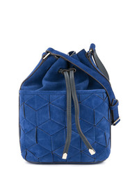 Синяя кожаная сумка-мешок от Welden
