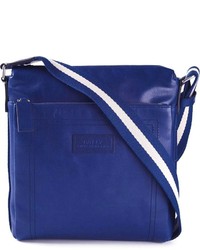 Синяя кожаная сумка почтальона от Bally