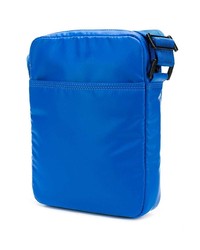 Синяя кожаная сумка почтальона от Diesel