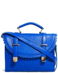 Синяя кожаная сумка-саквояж от Asos