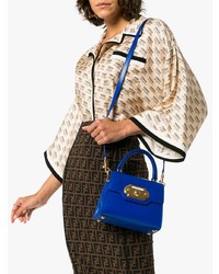 Синяя кожаная сумка-саквояж от Dolce & Gabbana