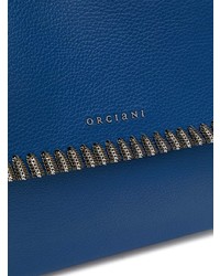 Синяя кожаная сумка-саквояж от Orciani