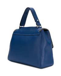 Синяя кожаная сумка-саквояж от Orciani