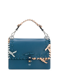 Синяя кожаная сумка-саквояж от Fendi