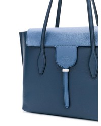Синяя кожаная сумка-саквояж от Tod's