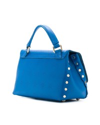 Синяя кожаная сумка-саквояж от Zanellato