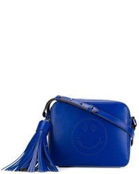 Синяя кожаная сумка через плечо от Anya Hindmarch