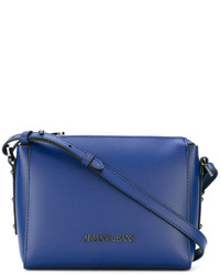 Синяя кожаная сумка через плечо от Armani Jeans