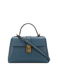 Синяя кожаная сумка через плечо от Bottega Veneta