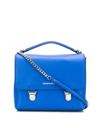 Синяя кожаная сумка через плечо от Calvin Klein Jeans