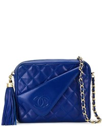 Синяя кожаная сумка через плечо от Chanel