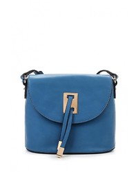 Синяя кожаная сумка через плечо от David Jones