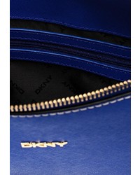 Синяя кожаная сумка через плечо от DKNY