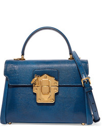 Синяя кожаная сумка через плечо от Dolce & Gabbana