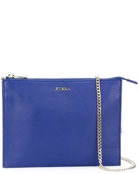 Синяя кожаная сумка через плечо от Furla