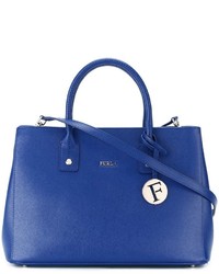 Синяя кожаная сумка через плечо от Furla