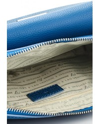 Синяя кожаная сумка через плечо от Leo Ventoni