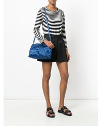 Синяя кожаная сумка через плечо от Zilla