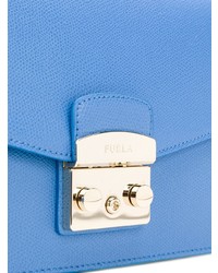 Синяя кожаная сумка через плечо от Furla