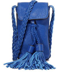 Синяя кожаная сумка через плечо от Rebecca Minkoff