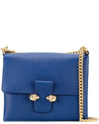 Женская синяя кожаная сумка от Alexander McQueen
