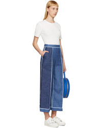 Женская синяя кожаная сумка от Mansur Gavriel