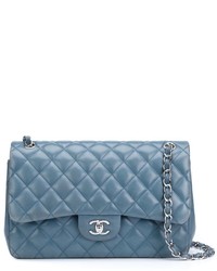 Женская синяя кожаная сумка от Chanel
