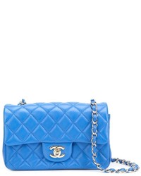 Женская синяя кожаная сумка от Chanel