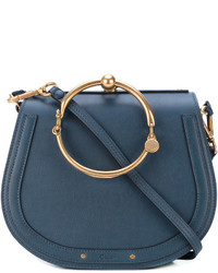 Женская синяя кожаная сумка от Chloé