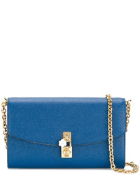 Женская синяя кожаная сумка от Dolce & Gabbana