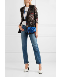 Женская синяя кожаная сумка от Loewe