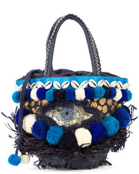 Женская синяя кожаная сумка от Figue