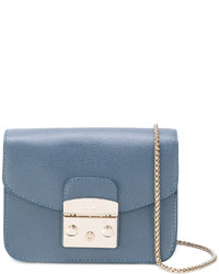 Женская синяя кожаная сумка от Furla