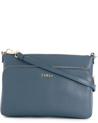 Женская синяя кожаная сумка от Furla