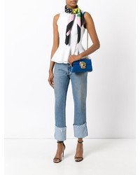 Женская синяя кожаная сумка от Dolce & Gabbana